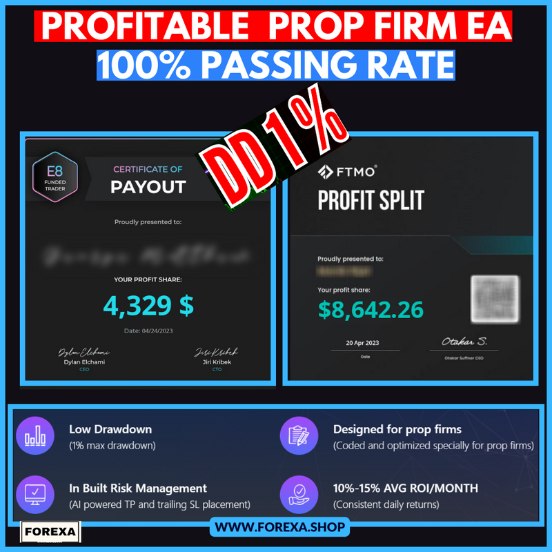 Profitable Prop- Firm EA mt4  100% passing rate with news filter low drawdown and no martingale