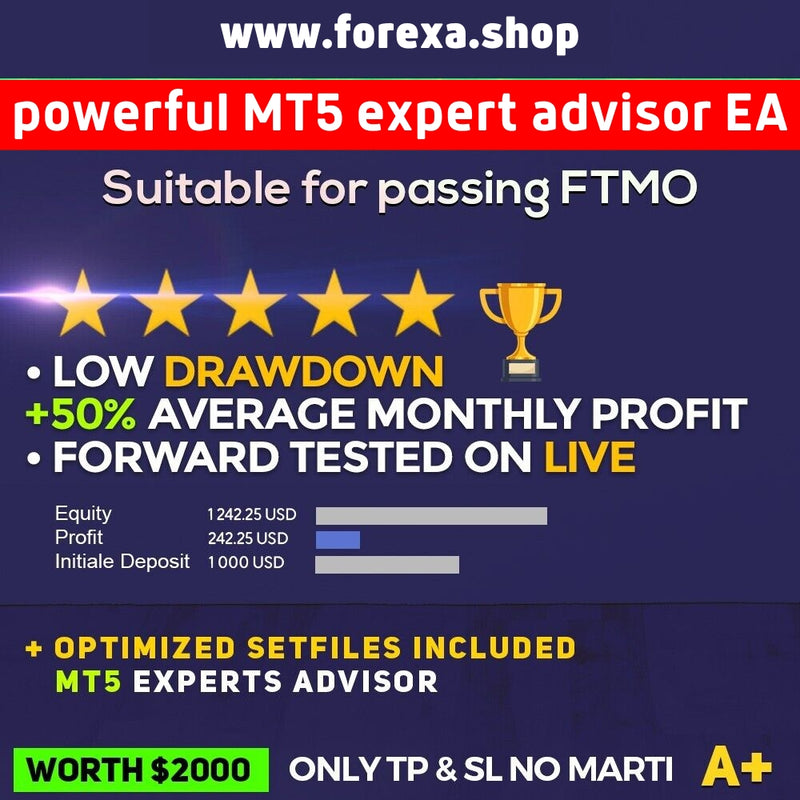 powerful MT5 expert advisor EA suitable for passing ftmo Profitable Forex Trading Robot - forexa robot